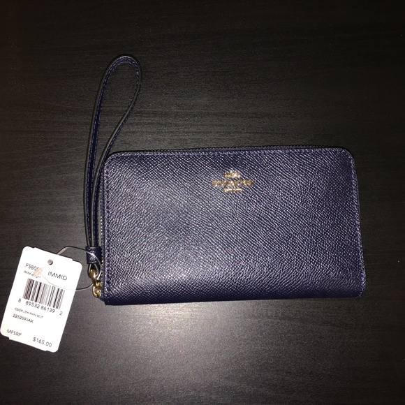 coach navy blue wallet